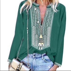LAST ONE Lovely, long sleeved blouse, boho blouse